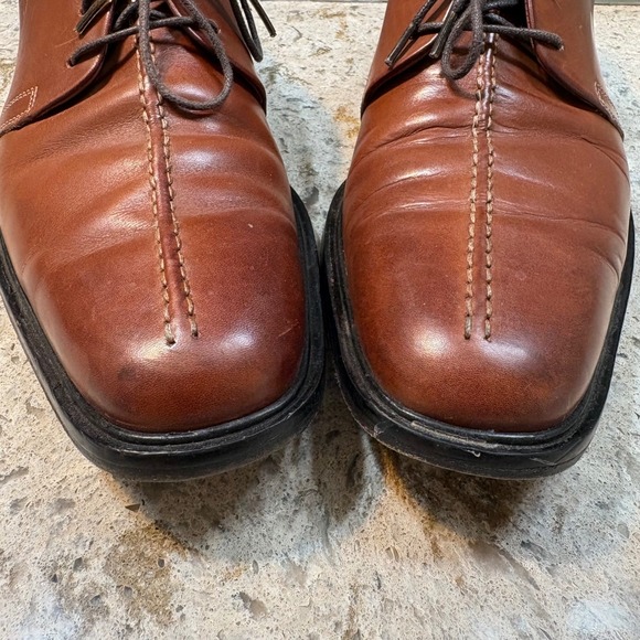Cole Haan Mens Brown Leather Center Seam Derby Oxford Dress Shoes Cognac main image 10